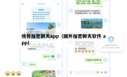 境外加密聊天app（国外加密聊天软件 app）