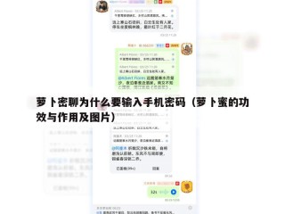 萝卜密聊为什么要输入手机密码（萝卜蜜的功效与作用及图片）