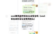 soul聊天软件实名认证安全吗（soul实名身份证认证有风险么）