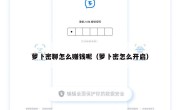 萝卜密聊怎么赚钱呢（萝卜密怎么开启）