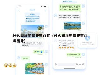 什么叫加密聊天窗口呢（什么叫加密聊天窗口呢图片）