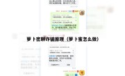 萝卜密聊诈骗原理（萝卜蜜怎么做）