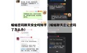 蝙蝠密码聊天安全吗知乎（蝙蝠聊天忘记密码了怎么办）