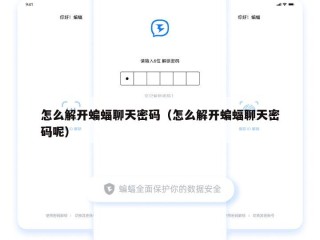 怎么解开蝙蝠聊天密码（怎么解开蝙蝠聊天密码呢）