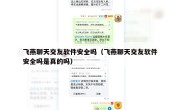 飞燕聊天交友软件安全吗（飞燕聊天交友软件安全吗是真的吗）