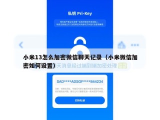小米13怎么加密微信聊天记录（小米微信加密如何设置）