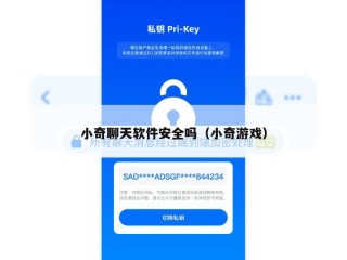 小奇聊天软件安全吗（小奇游戏）