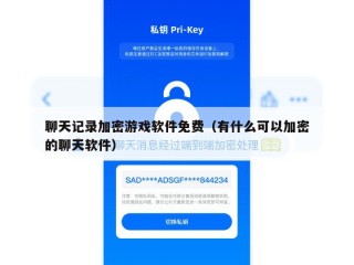 聊天记录加密游戏软件免费（有什么可以加密的聊天软件）