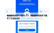 蝙蝠聊天软件下载不了了（蝙蝠聊天软件下载不了了怎么办）