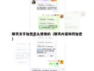 聊天文字加密怎么使用的（聊天内容如何加密）