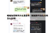 蝙蝠加密聊天什么意思呀（蝙蝠聊天加密失败怎么处理）