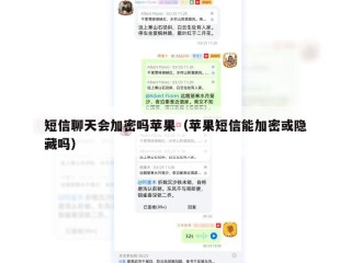 短信聊天会加密吗苹果（苹果短信能加密或隐藏吗）