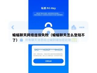 蝙蝠聊天网络连接失败（蝙蝠聊天怎么登陆不了）