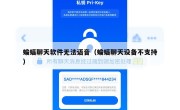 蝙蝠聊天软件无法语音（蝙蝠聊天设备不支持）