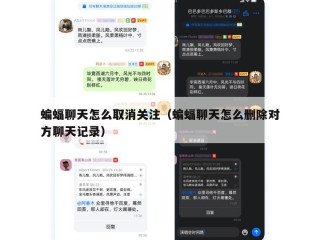 蝙蝠聊天怎么取消关注（蝙蝠聊天怎么删除对方聊天记录）