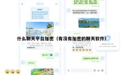 什么聊天平台加密（有没有加密的聊天软件）