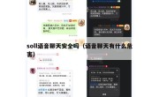 soll语音聊天安全吗（语音聊天有什么危害）