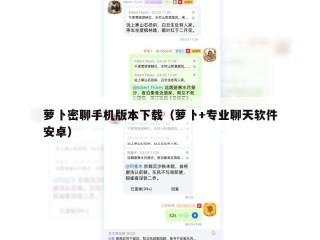 萝卜密聊手机版本下载（萝卜+专业聊天软件安卓）