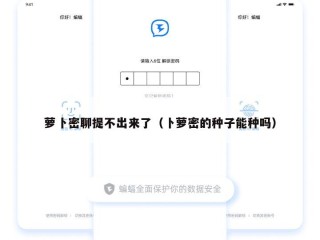 萝卜密聊提不出来了（卜萝密的种子能种吗）