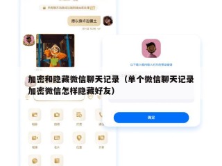 加密和隐藏微信聊天记录（单个微信聊天记录加密微信怎样隐藏好友）