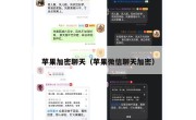 苹果加密聊天（苹果微信聊天加密）