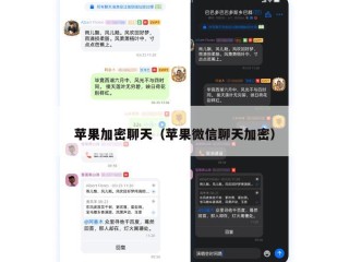 苹果加密聊天（苹果微信聊天加密）