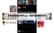 国外加密安全聊天app（国外保密聊天软件）