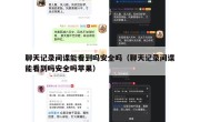 聊天记录间谍能看到吗安全吗（聊天记录间谍能看到吗安全吗苹果）